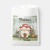 Fairy eerste 1e verjaardag paddenstoel bos dieren bedankzakje (Voorkant)