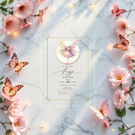 Fairy eerste 1e verjaardag partij acryl uitnodigingen