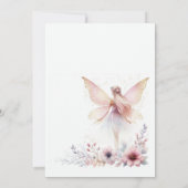 Fairy eerste 1e verjaardag partij kaart (Achterkant)