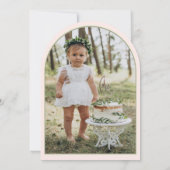 Fairy Eerste Aangepaste Foto Roze Sage 1e Verjaard Kaart (Achterkant)