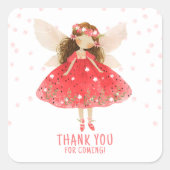 Fairy eerste aardbeien verjaardag Dank u Vierkante Sticker (Voorkant)