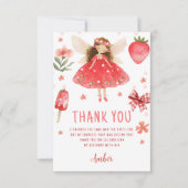 Fairy eerste aardbeienfee verjaardag bedankkaart (Voorkant)