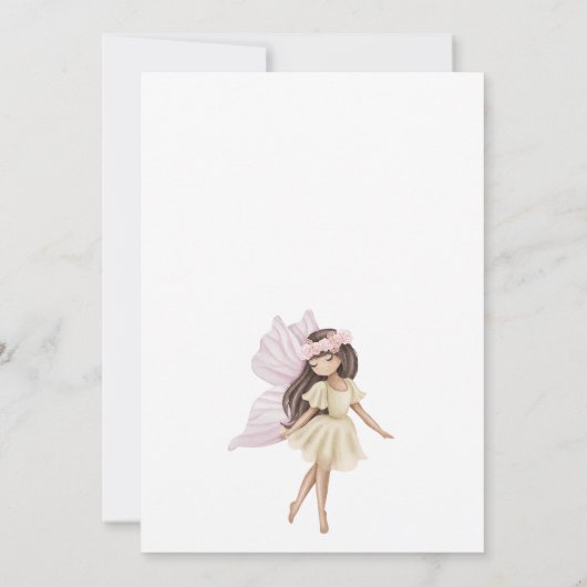 Fairy eerste betoverde bos meisje 1e verjaardag kaart (Achterkant)