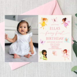 Fairy eerste betoverde feeën 1e verjaardagsfeest kaart