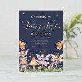 Fairy eerste betoverde magische tuin 1e verjaardag kaart (Staand voorkant)