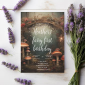 Fairy eerste betoverde paddenstoel bos verjaardag kaart