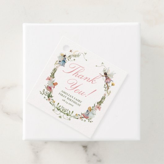 Fairy eerste  bloemenkroeg bedankjes labels (In situ)