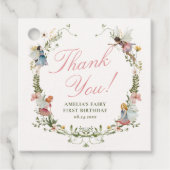 Fairy eerste bloemenkroeg bedankjes labels (Voorkant)