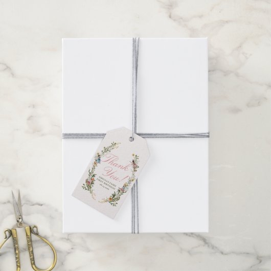 Fairy eerste  bloemenkroeg cadeaulabel (Met Touw)