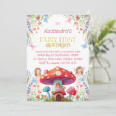 Fairy eerste bloemenmeisje 1e verjaardagsfeestje kaart