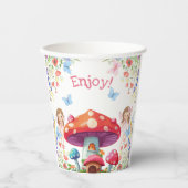 Fairy eerste bloemenmeisje 1e verjaardagsfeestje papieren bekers (Voorkant)