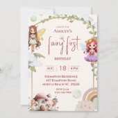 Fairy eerste bos verjaardagsfeestje kaart (Voorkant)