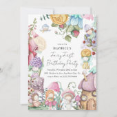 Fairy eerste feest bloemenkwekertjes meisje 1e ver kaart (Voorkant)