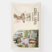 Fairy eerste gepersonaliseerde foto roze 1e verjaa spandoek (Verticaal)