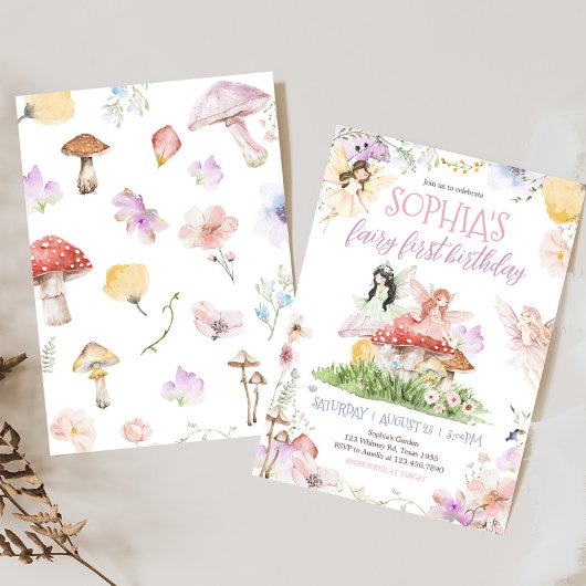 Fairy eerste grillige verjaardagsfeestje kaart