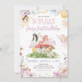 Fairy eerste grillige verjaardagsfeestje kaart (Voorkant)