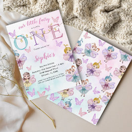 Fairy eerste grillige Waterverf Verjaardag Kaart