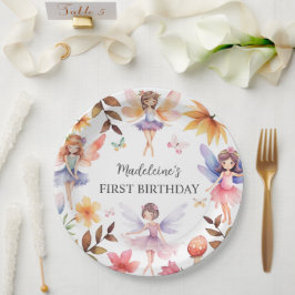 Fairy eerste magische tuin 1e verjaardag papieren bordje