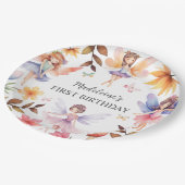 Fairy eerste magische tuin 1e verjaardag papieren bordje (Gekanteld)