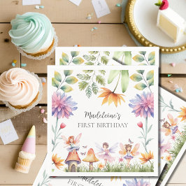 Fairy eerste magische tuin 1e verjaardag servet