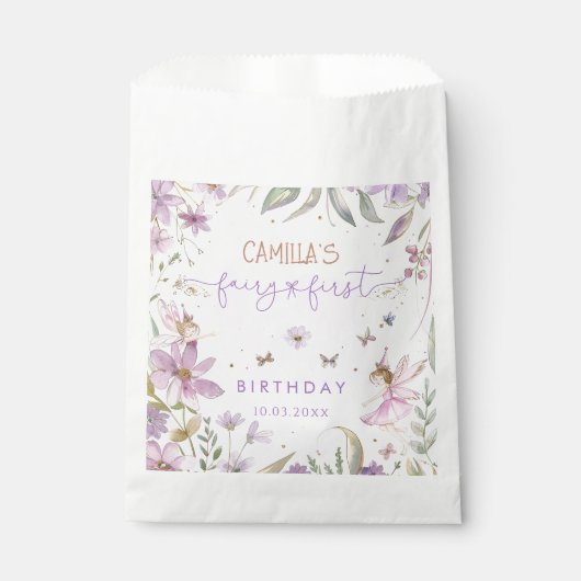 Fairy eerste meisje 1e verjaardag bedankzakje (Voorkant)