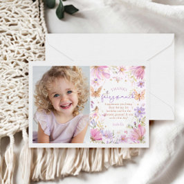 Fairy Eerste Meisje 1e Verjaardagsfeest Bedankkaart