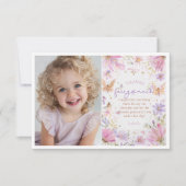 Fairy Eerste Meisje 1e Verjaardagsfeest Bedankkaart (Voorkant)