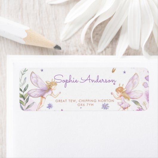 Fairy Eerste Meisje 1e Verjaardagsfeest Etiket (Insitu)