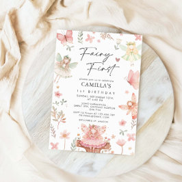 Fairy eerste meisje grillige verjaardagsfeest kaart