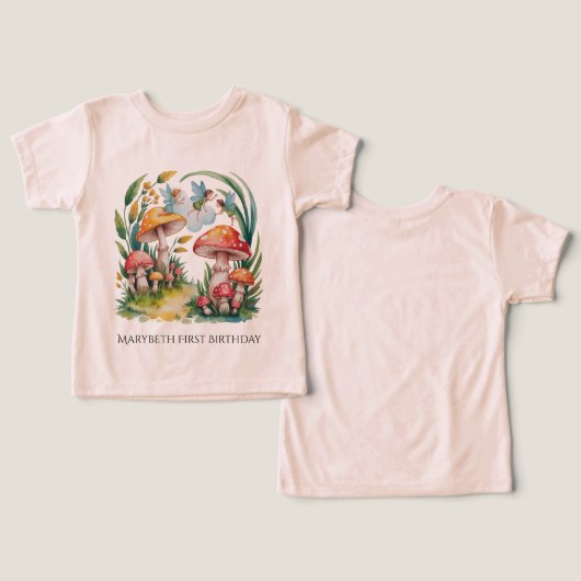 Fairy eerste meisje verjaardagsfeestje (Ontwerp Voorkant & Achterkant)