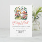 Fairy eerste meisje verjaardagsfeestje kaart (Staand voorkant)