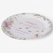 Fairy eerste meisje verjaardagsfeestje papieren bordje (Gekanteld)