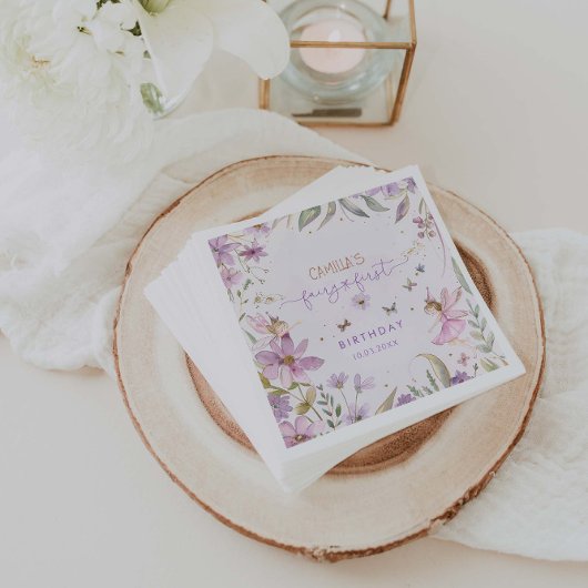 Fairy eerste meisje verjaardagsfeestje servet