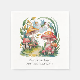 Fairy eerste meisje verjaardagsfeestje servet