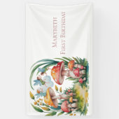 Fairy eerste meisje verjaardagsfeestje spandoek (Verticaal)