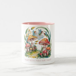 Fairy eerste meisje verjaardagsfeestje tweekleurige koffiemok