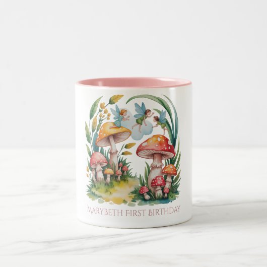 Fairy eerste meisje verjaardagsfeestje tweekleurige koffiemok (Center)