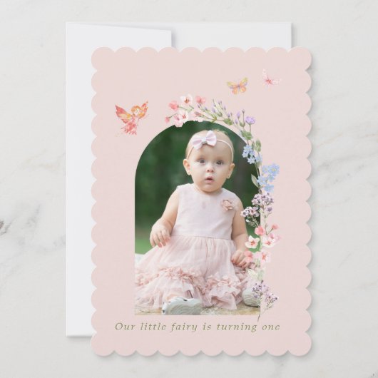 Fairy eerste pastel meisje verjaardag uitnodiging (Achterkant)