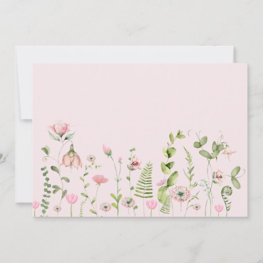 Fairy Eerste Roze Bow Foto Meisjes 1e Verjaardag Kaart (Achterkant)