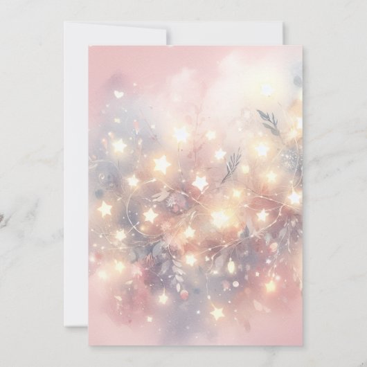 Fairy Eerste Roze Goud Magische Meisjes 1e Verjaar Kaart (Achterkant)