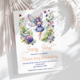 Fairy Eerste Schattigee Waterverf 1e Verjaardag Kaart