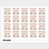 Fairy Eerste Thema Meisje's 1e Verjaardag Party Cu Vierkante Sticker (Vel)