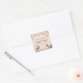 Fairy Eerste Thema Meisje's 1e Verjaardag Party Cu Vierkante Sticker (Envelop)