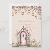 Fairy Eerste Thema Meisje's 1e Verjaardag Party Fo Kaart (Achterkant)