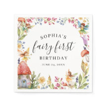 Fairy Eerste Verjaardag 1e Verjaardag Papier Serve