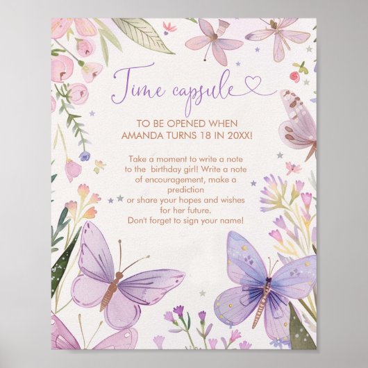 Fairy Eerste Verjaardag 1e Verjaardag Tijd Capsule Poster (Voorkant)