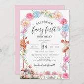 Fairy eerste verjaardag 1e verjaardag uitnodiging (Voorkant / Achterkant)