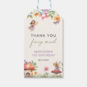 Fairy eerste verjaardag betoverde bos dank u cadeaulabel (Voorkant)