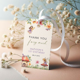 Fairy eerste verjaardag betoverde bos dank u cadeaulabel