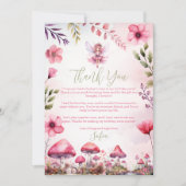 Fairy eerste verjaardag betoverde bos dank u kaart (Voorkant)